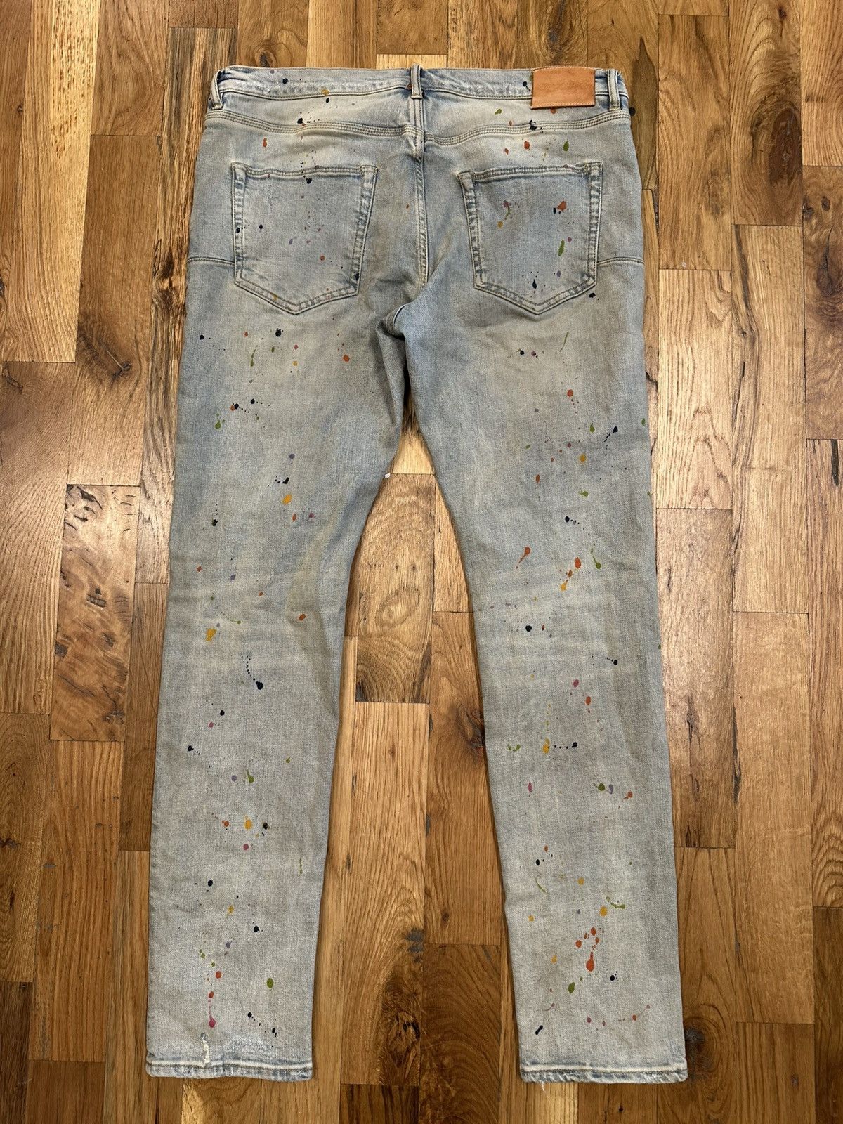Purple Brand Purple Brand Patched Paint Splatter Blue Denim Jeans Size 36 Size US 36 / EU 52 - 2 Thumbnail