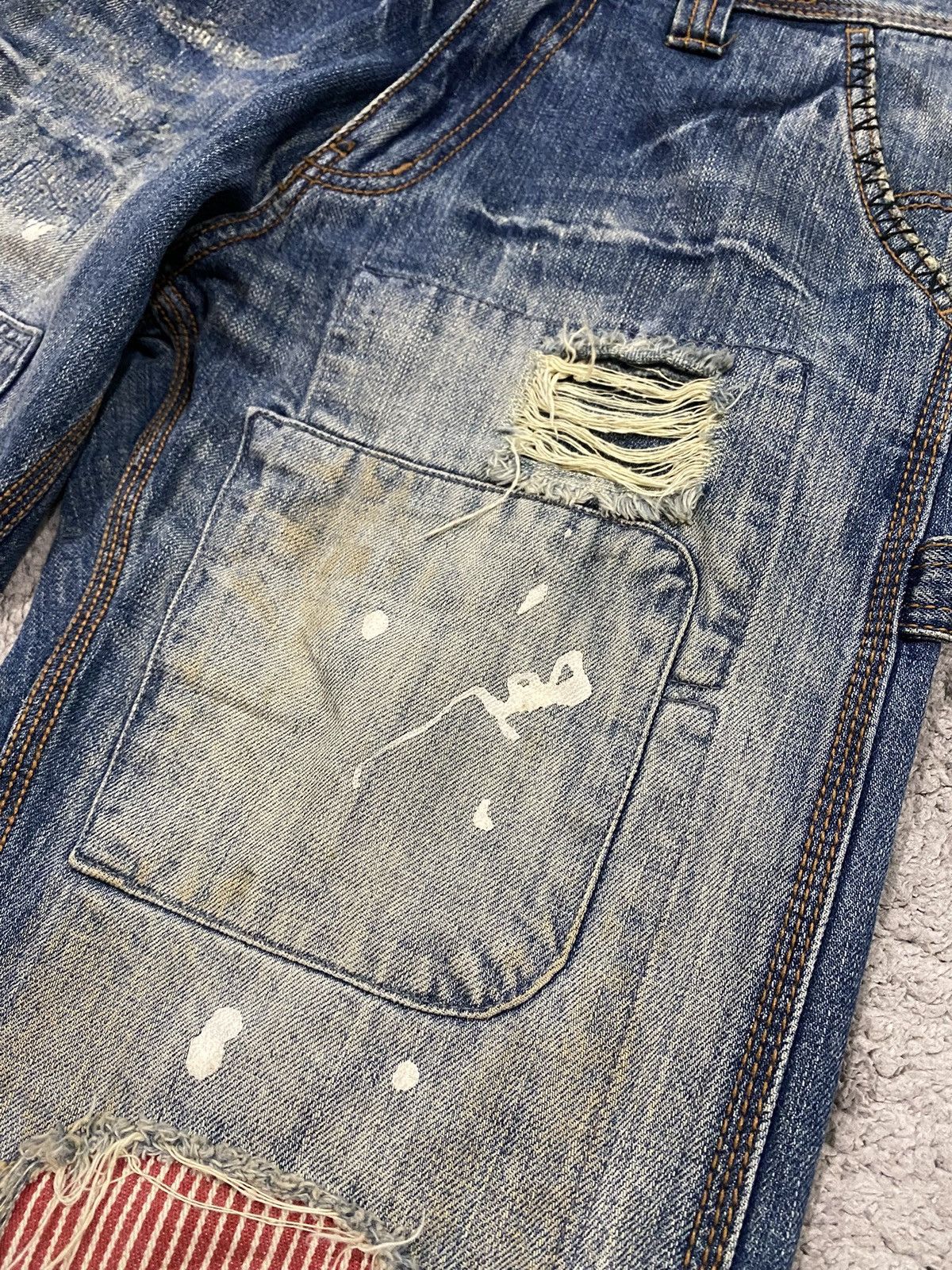 Junya Watanabe Back Vintage Distressed Patchwork Denim like Junya Watanabe Size US 32 / EU 48 - 9 Thumbnail