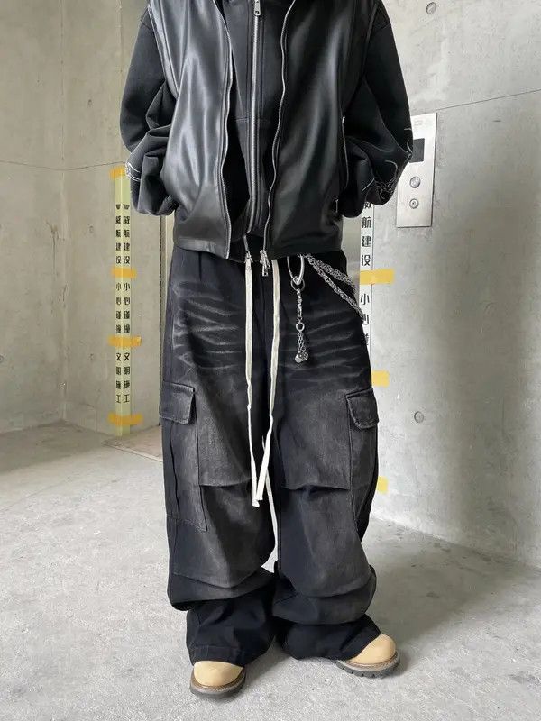 Jean Matsuoka x Fuji Baggy Cargo Wide Leg Multi Pocket Jeans Size US 30 / EU 46 - 2 Thumbnail
