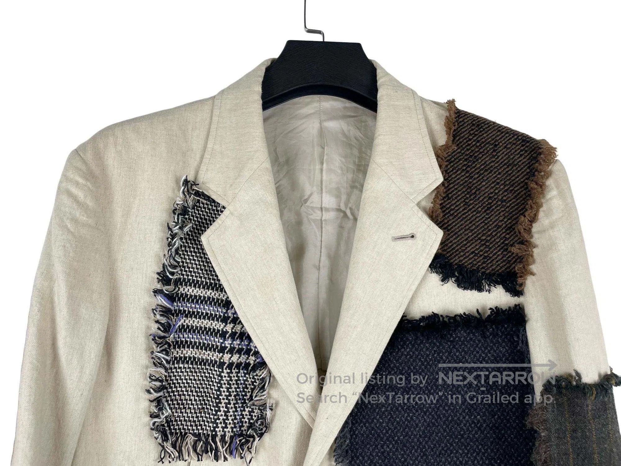 Yohji Yamamoto Yohji Yamamoto Patchwork Linen Patch Denim Jacket Size US L / EU 52-54 / 3 - 3 Thumbnail