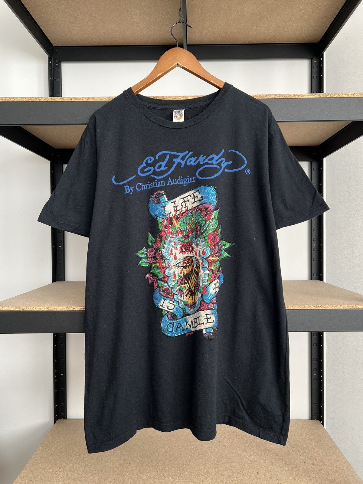 Ed Hardy Ed Hardy Christian Audigier Tattoo Streetwear Black T-shirt Size US XL / EU 56 / 4 - 1 Thumbnail