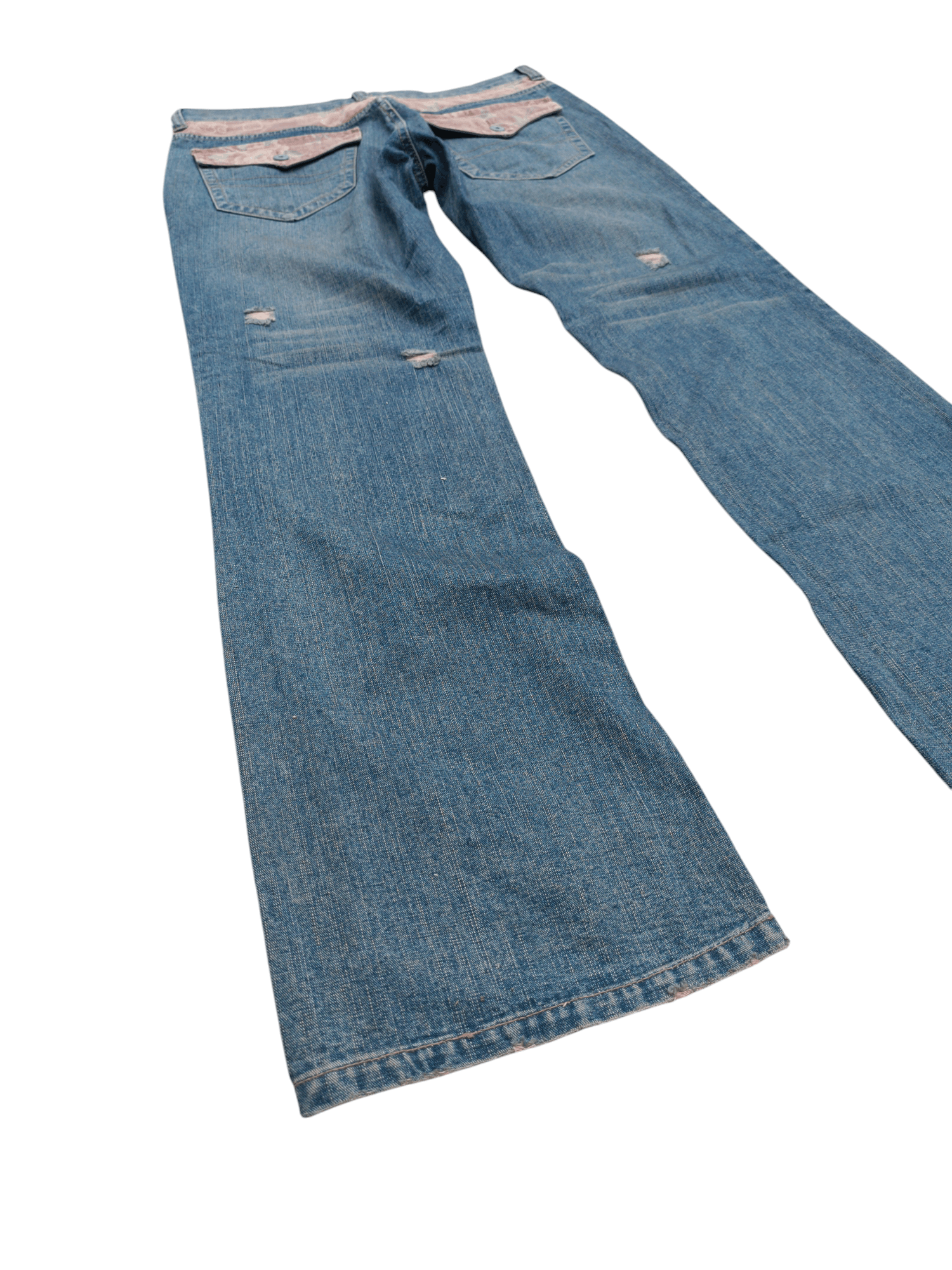 Japanese Brand FLARE JEANS JUNGLE STORM BLUE FADED DISTRESSED DENIM PANTS Size US 30 / EU 46 - 14 Thumbnail