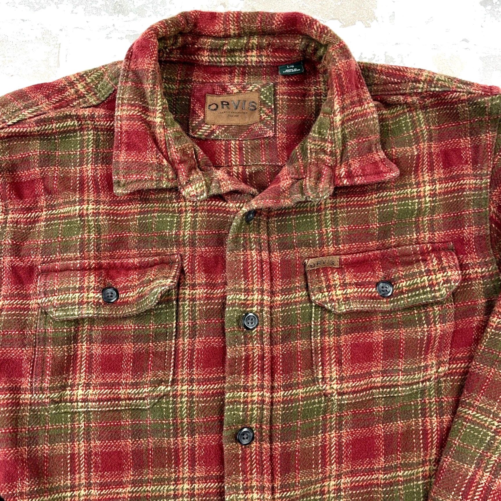 Orvis Orvis Button-Up Shacket Men Medium Red Plaid Flannel Shirt Jacket Up Button Pocket Unlined Size US M / EU 48-50 / 2 - 2 Thumbnail