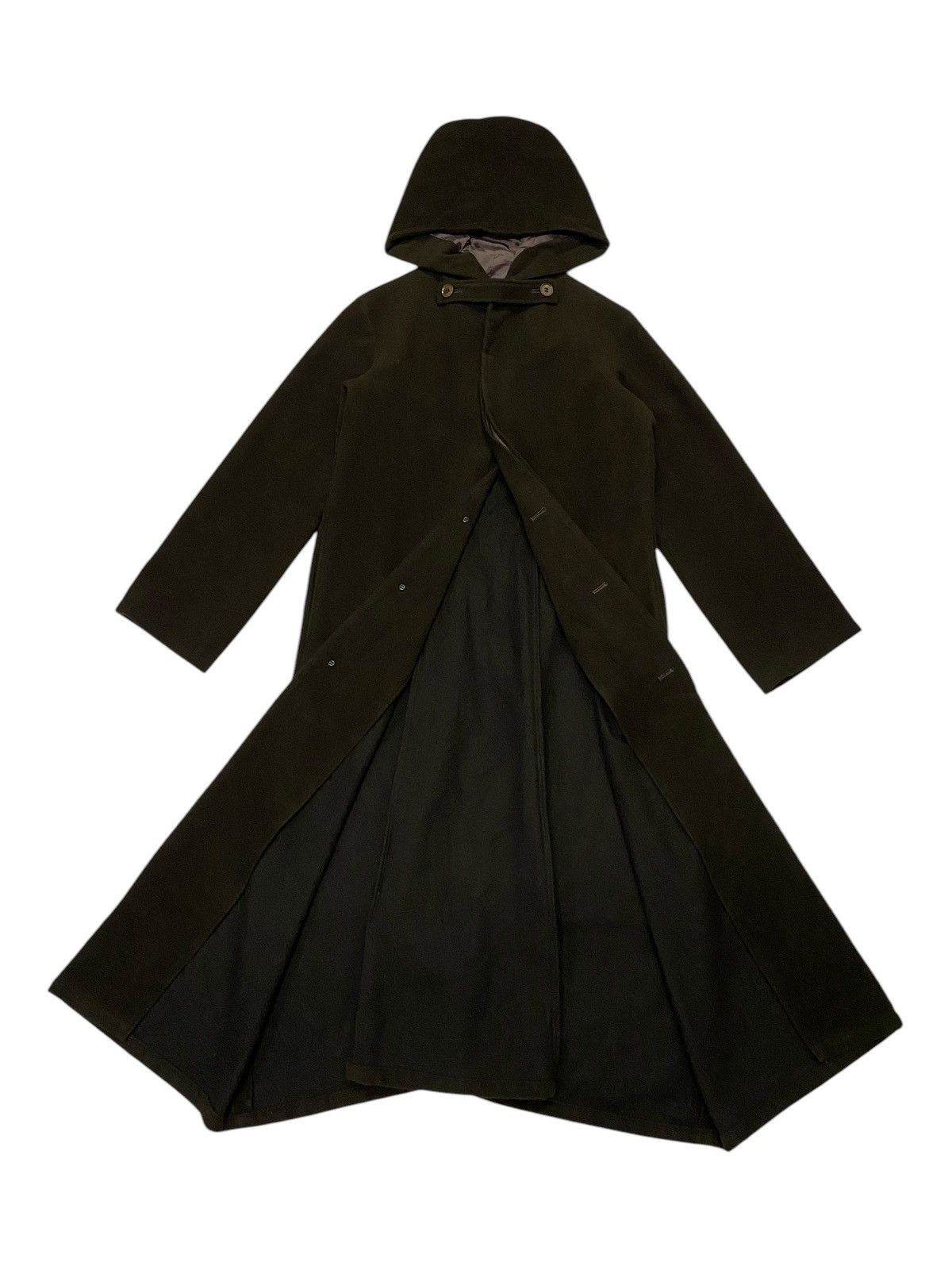 Yohji Yamamoto Y’s Yohji Yamamoto Wool Hoodie Long Coats Size L / US 10 / IT 46 - 2 Thumbnail