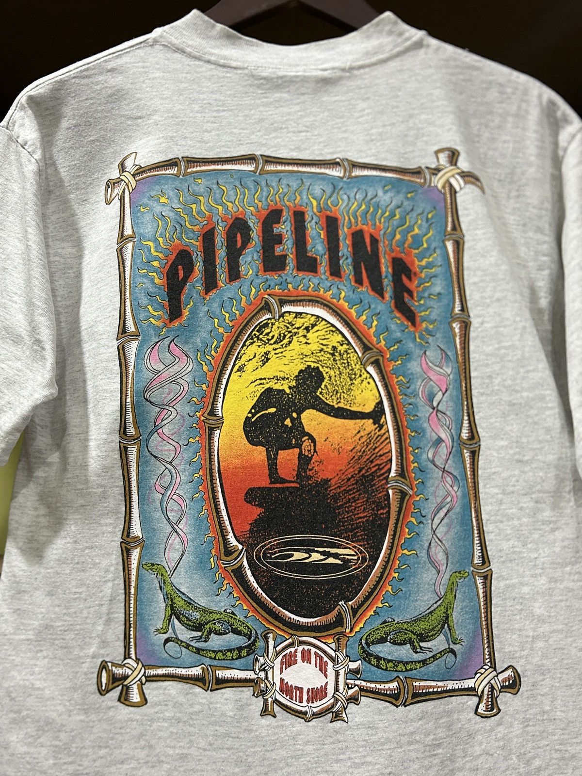 Vintage Vintage 1990s Pipeline USA Surf Flames Designs Tee Size US M / EU 48-50 / 2 - 4 Thumbnail