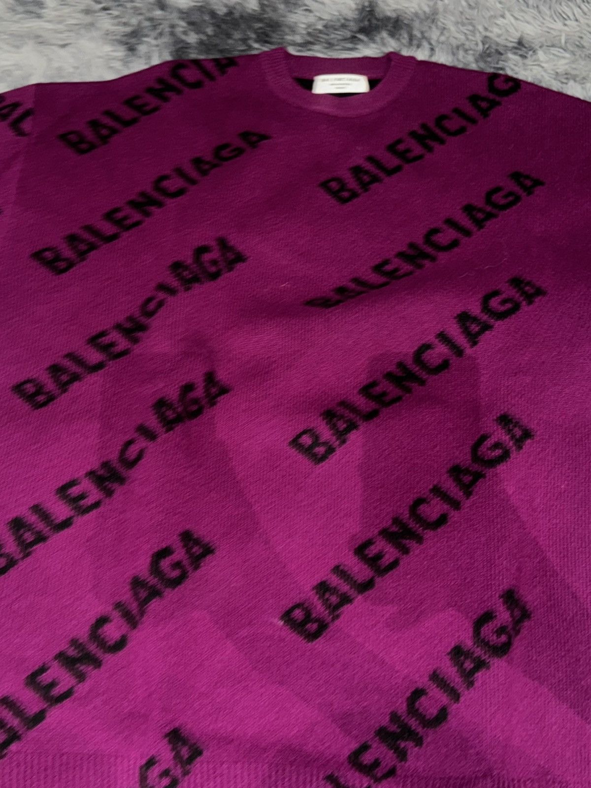 Balenciaga logo purple knit