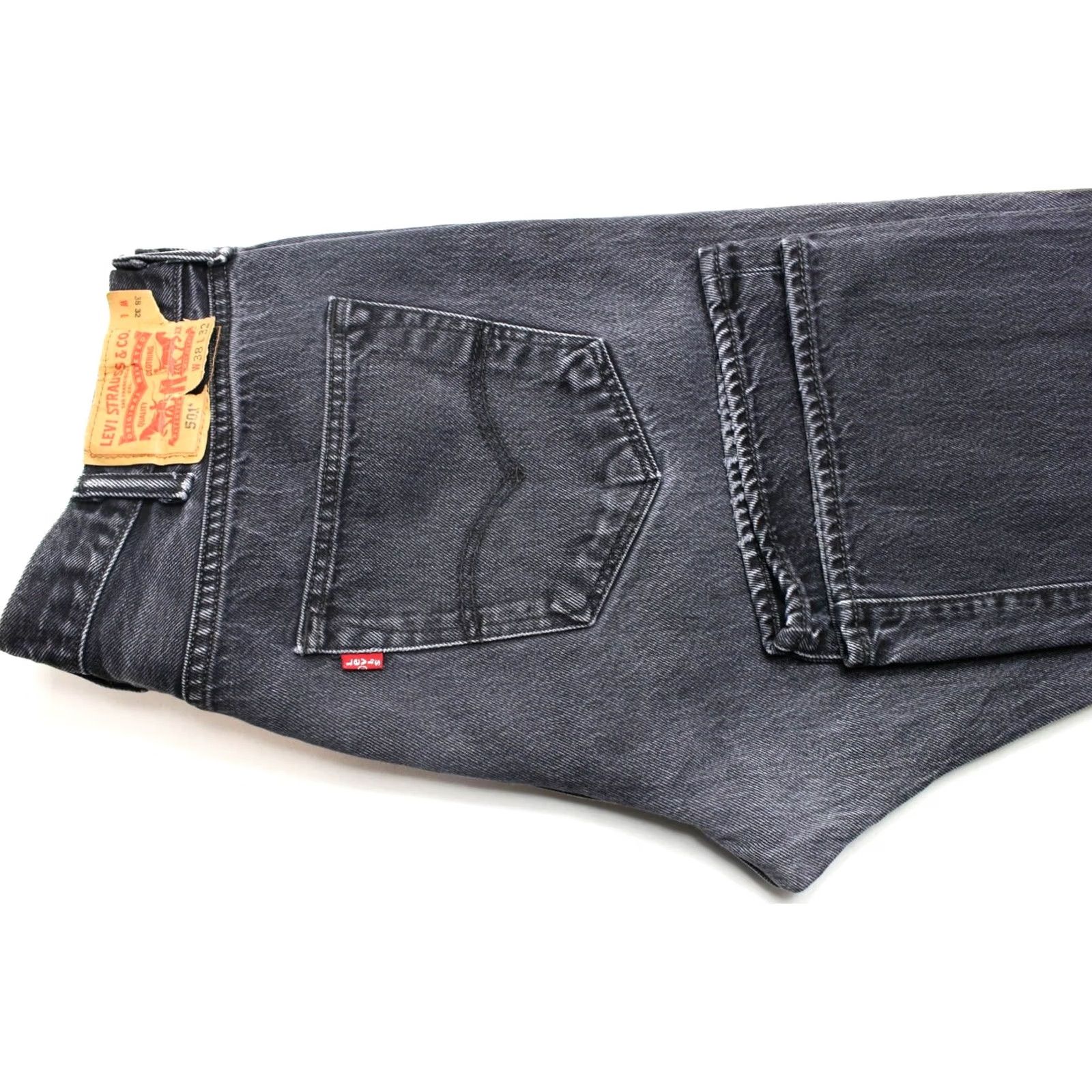 Levi's Levi's 501 Men's Jeans W38/L32 Straight Button Fly Denim Black Jeans Men Size US 38 / EU 54 - 5 Thumbnail
