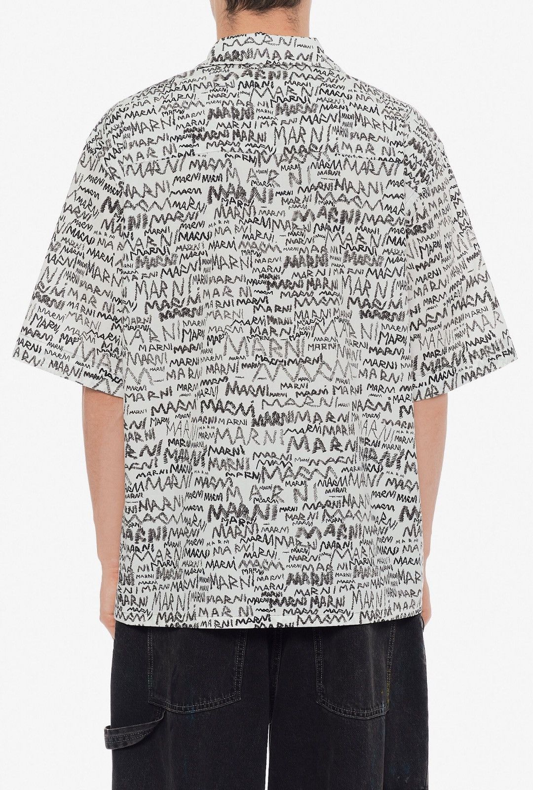Marni Last Marni Pencil All-Over Logo-Printed Short-Sleeved Shirt Size US S / EU 44-46 / 1 - 2 Thumbnail