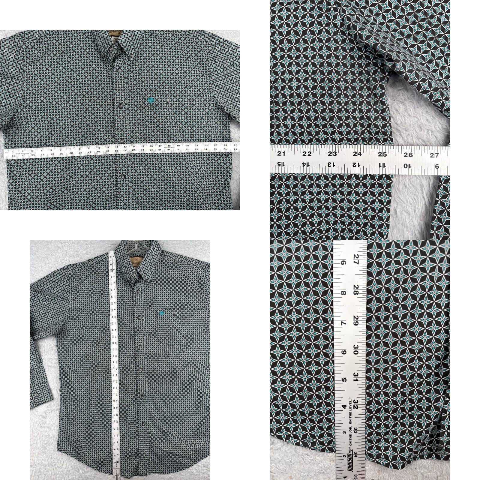Wrangler Wrangler Shirt Men Button-Up Western Cotton Blend Long Sleeve Blue Size US L / EU 52-54 / 3 - 8 Thumbnail
