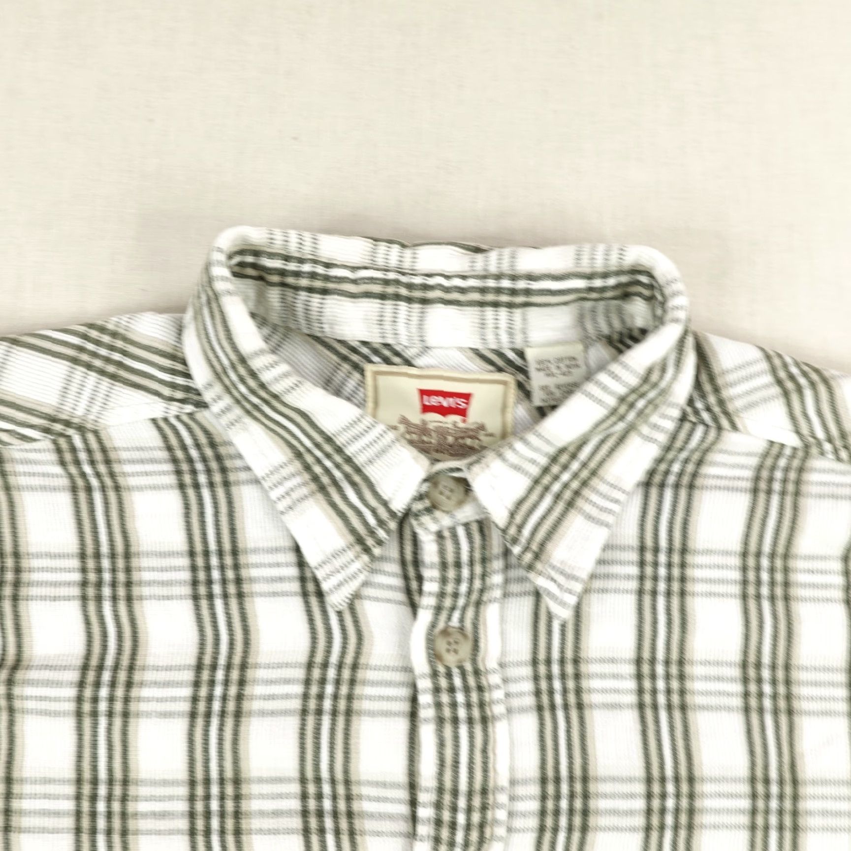 Levi's Vintage Levi's Shirt Mens XL Corduroy Plaid Green Beige Button-Up 90s Cam p Cotton Cotton? Size US XL / EU 56 / 4 - 2 Thumbnail
