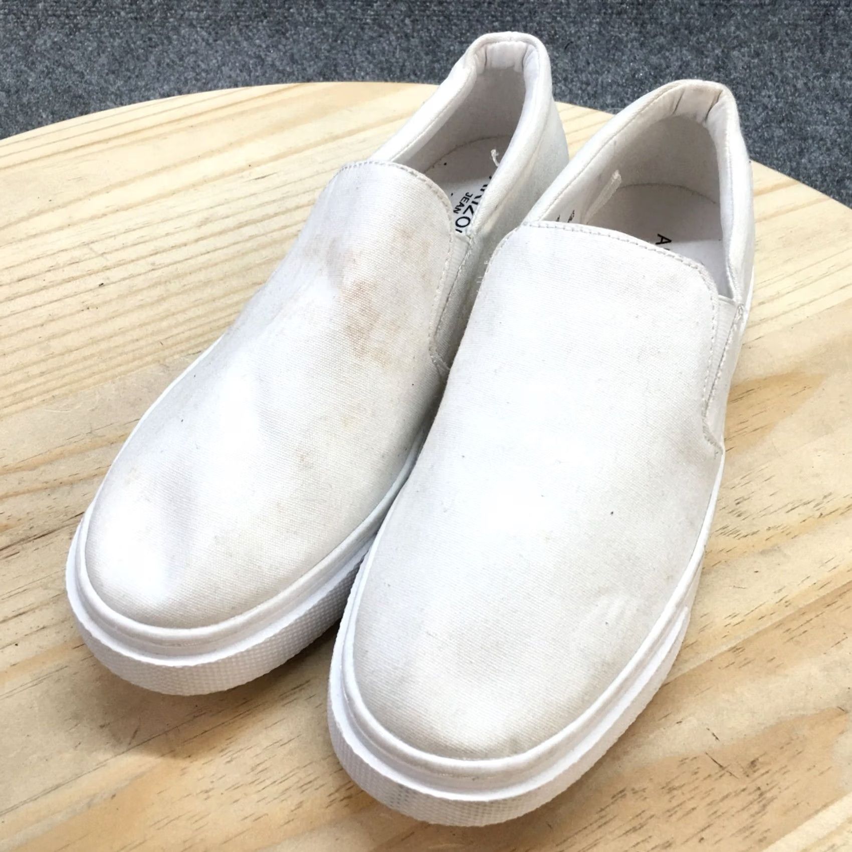 Vintage Arizona Jean Co Shoes Womens 8.5 M Symphony Slip On Sneakers White Canvas Casual Size 30" / US 8 / IT 44 - 3 Thumbnail