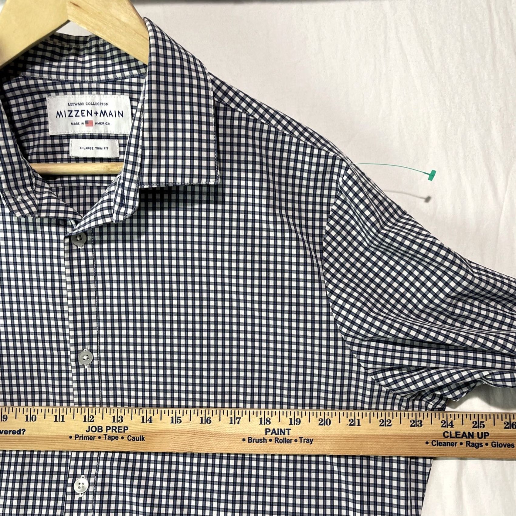 Mizzen+Main Mizzen+Main Shirt Mens XL Blue Button Cutaway Leeward Check Size US XL / EU 56 / 4 - 6 Thumbnail
