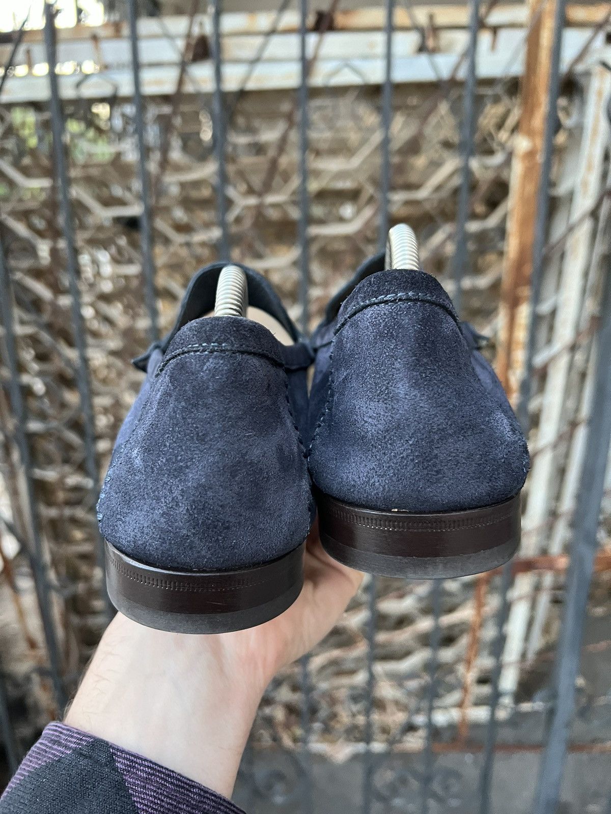 Santoni Santoni Men's Suede Loafers Blue Size US 8.5 / EU 41-42 - 7 Thumbnail