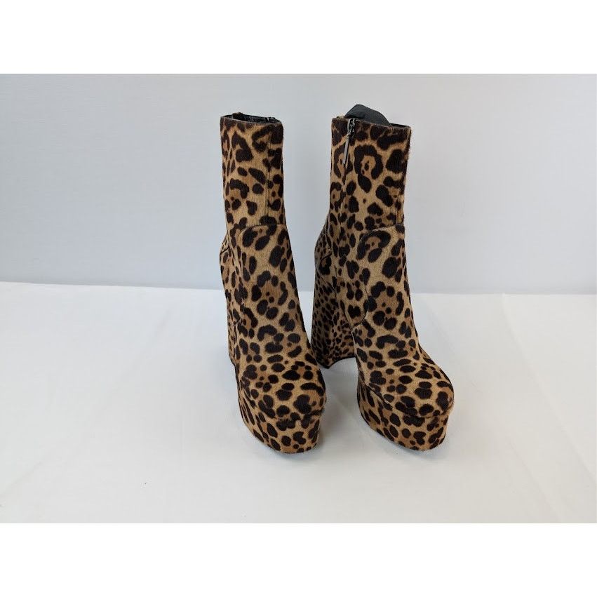Saint Laurent Paris o1rshd1 Billy Pony Boots in Brown Leopard Size US 10 / IT 40 - 6 Thumbnail