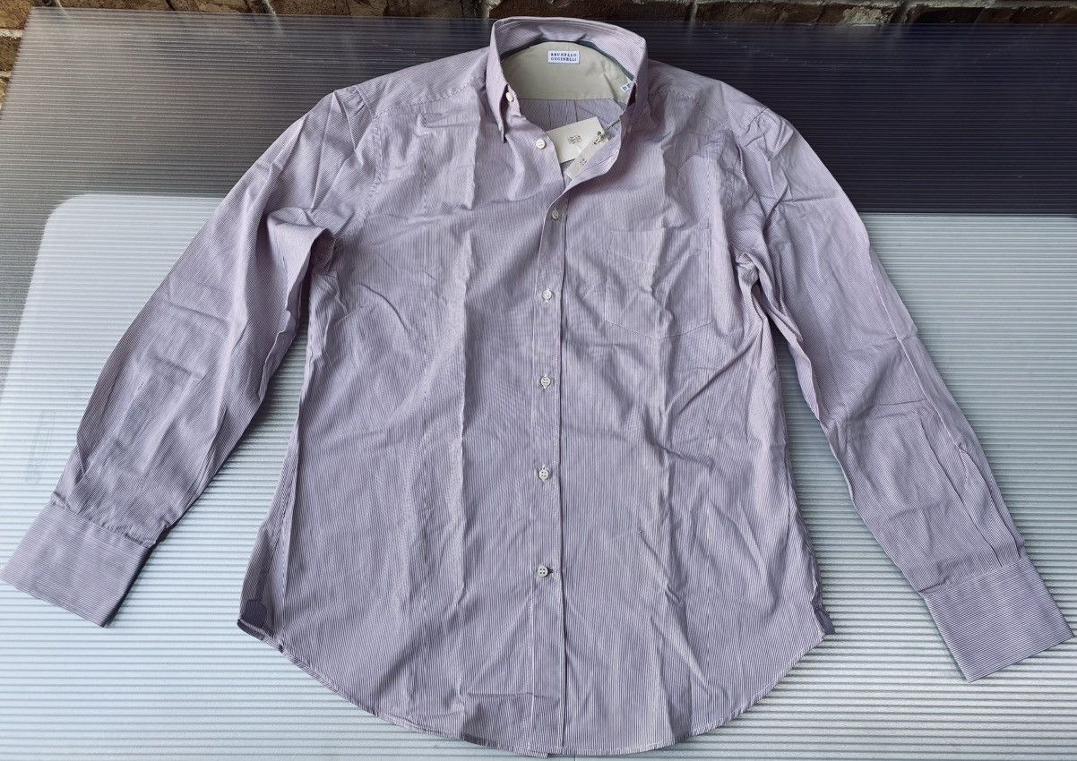 Brunello Cucinelli Brunello Cucinelli 🇮🇹 red micro stripe dress shirt XL NWT Size US XL / EU 56 / 4 - 1 Thumbnail