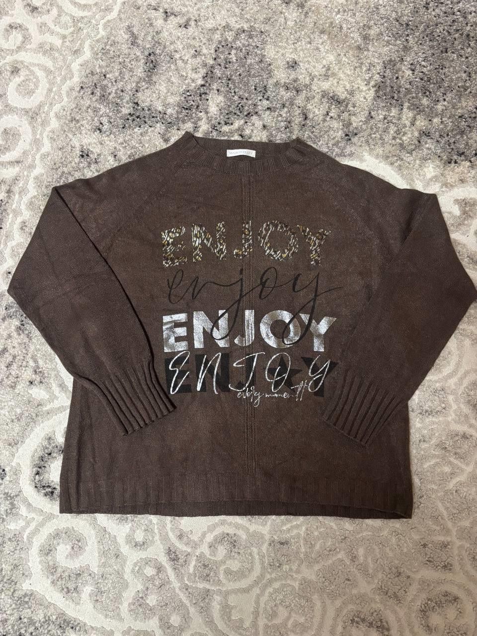 CAMILLA Camilla Italy Brown “ENJOY” Knit Sweater – One Size Size ONE SIZE - 1 Thumbnail