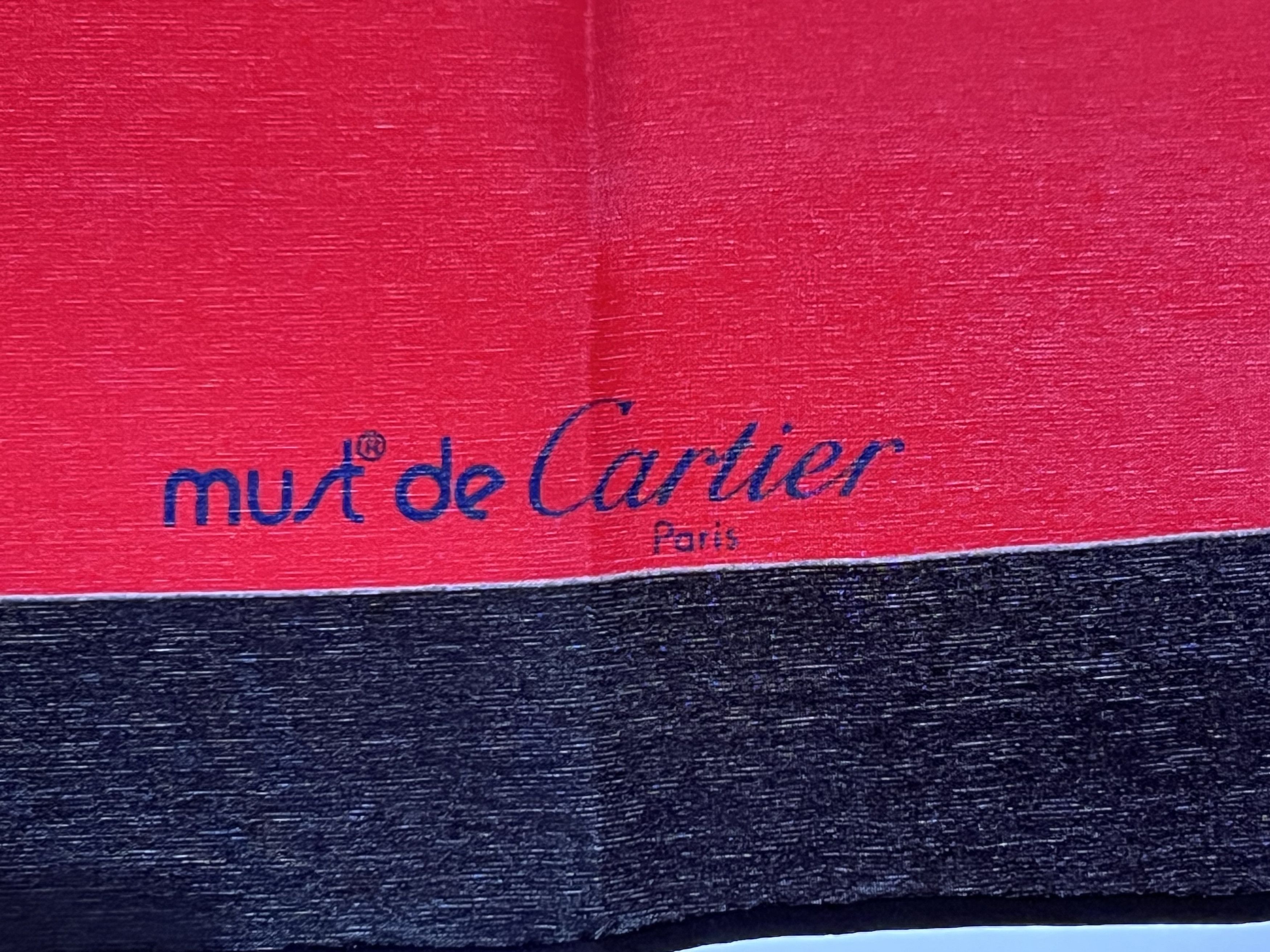 Cartier MUST DE CARTIER SILK SCARF RING PANTHERE RED BLACK AUTHENTIC Size ONE SIZE - 4 Thumbnail