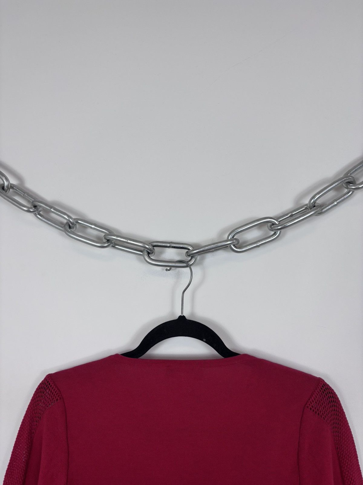Sonia Rykiel Vintage Sonia Rykiel Women’s Red Mesh Knit Sweater Pullover Size S / US 4 / IT 40 - 12 Thumbnail