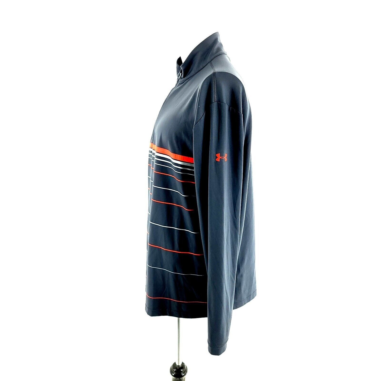 Under Armour Under Armour Coldgear Infared Gray Orange Striped 1/4 Zip Lo Size US L / EU 52-54 / 3 - 4 Thumbnail
