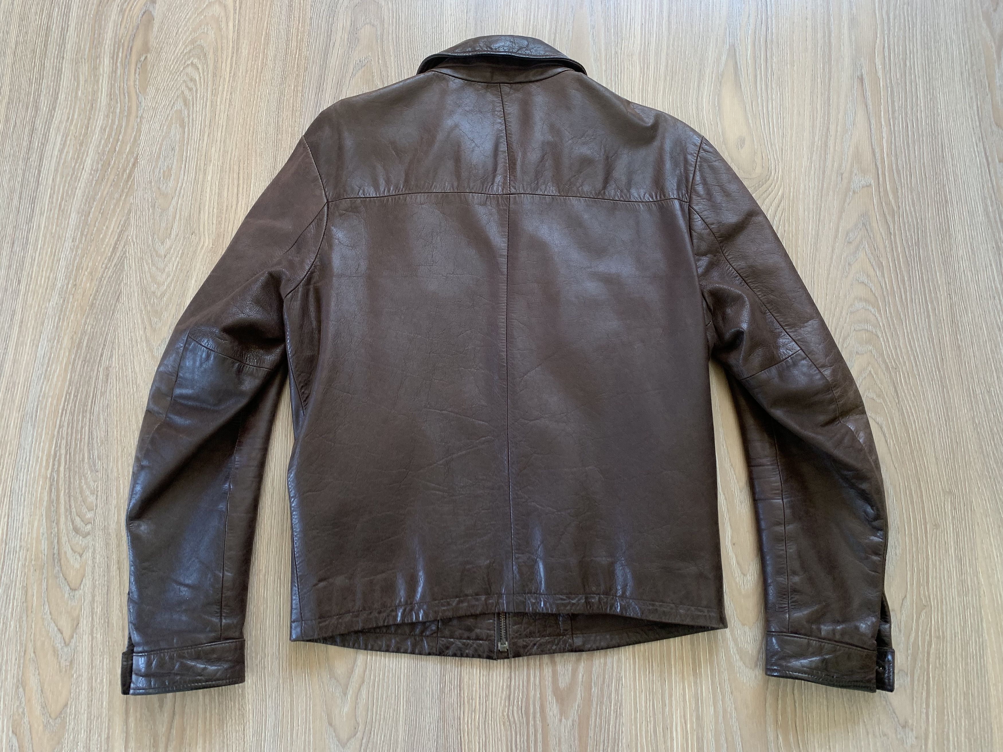 Zara Mens Vintage Zara Brown Leather Archival Biker Jacket Size US M / EU 48-50 / 2 - 4 Thumbnail