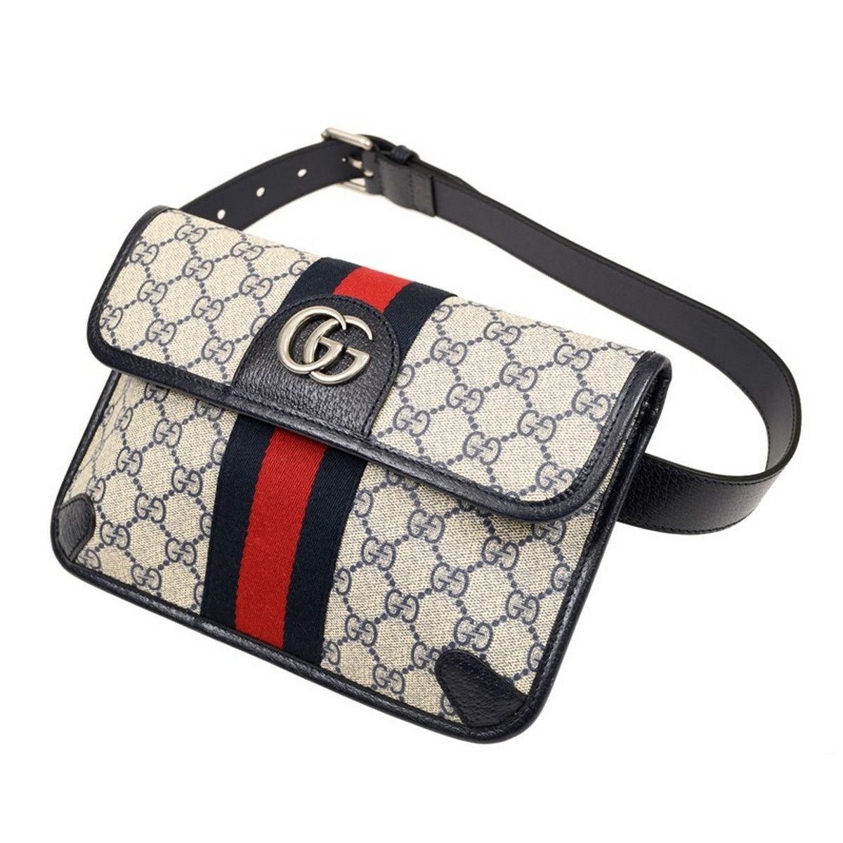 Gucci GUCCI Ophidia beige black GG Web canvas belt bag Size 90 Size ONE SIZE - 1 Thumbnail