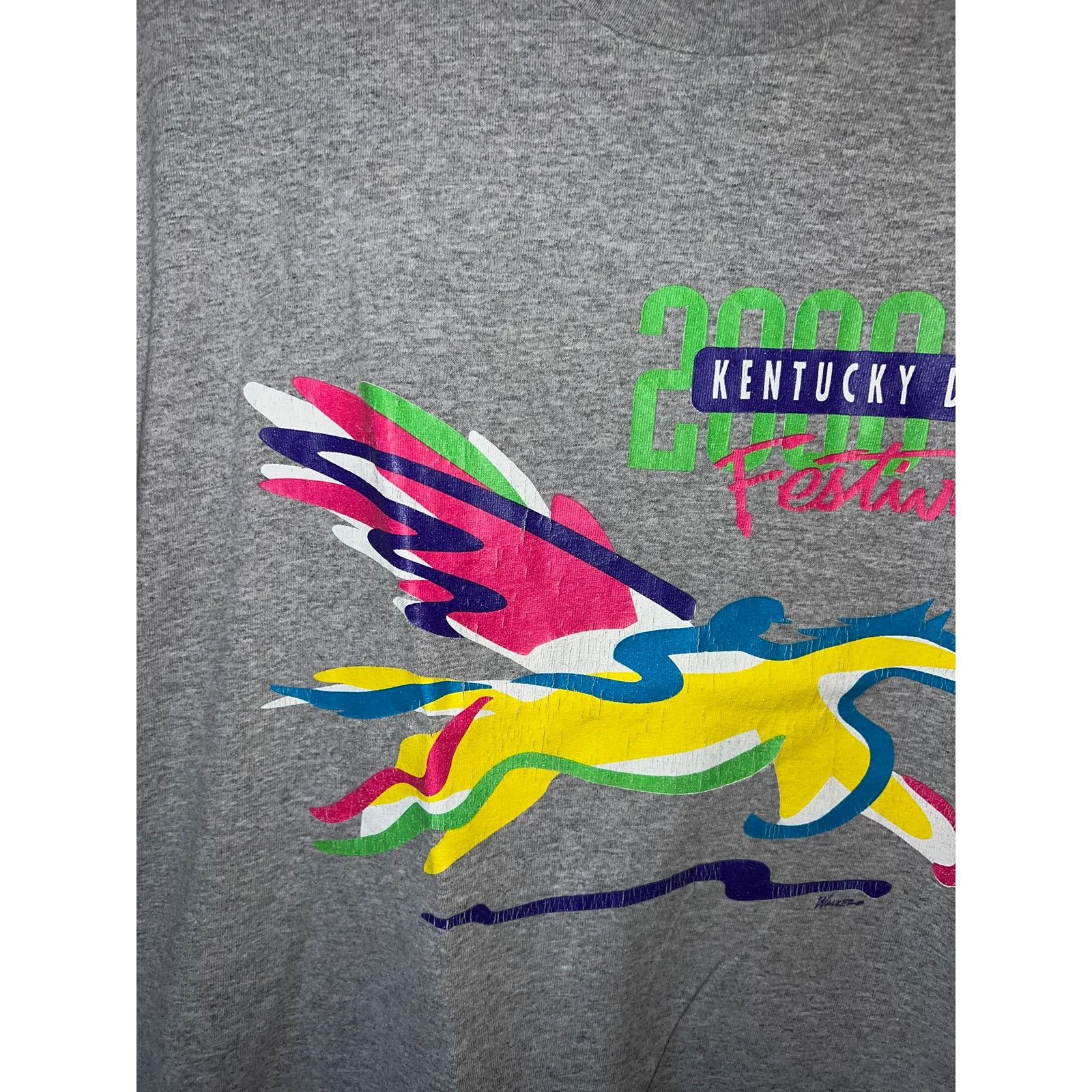 Port & Company Vintage Kentucky Derby Shirt Festival Horse Gray Race Tee M Size US M / EU 48-50 / 2 - 3 Thumbnail
