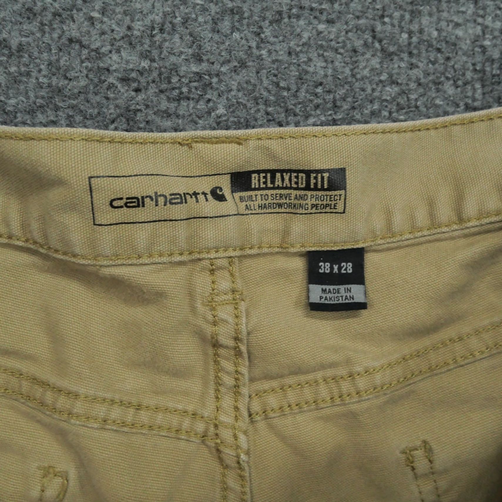 Carhartt Carhartt Pants Mens 38x28 Tan Khaki Canvas Workwear Relaxed Fit 5-Pocket Carpenter Straight 38 Regular Mens Pants Size US 38 / EU 54 - 7 Thumbnail