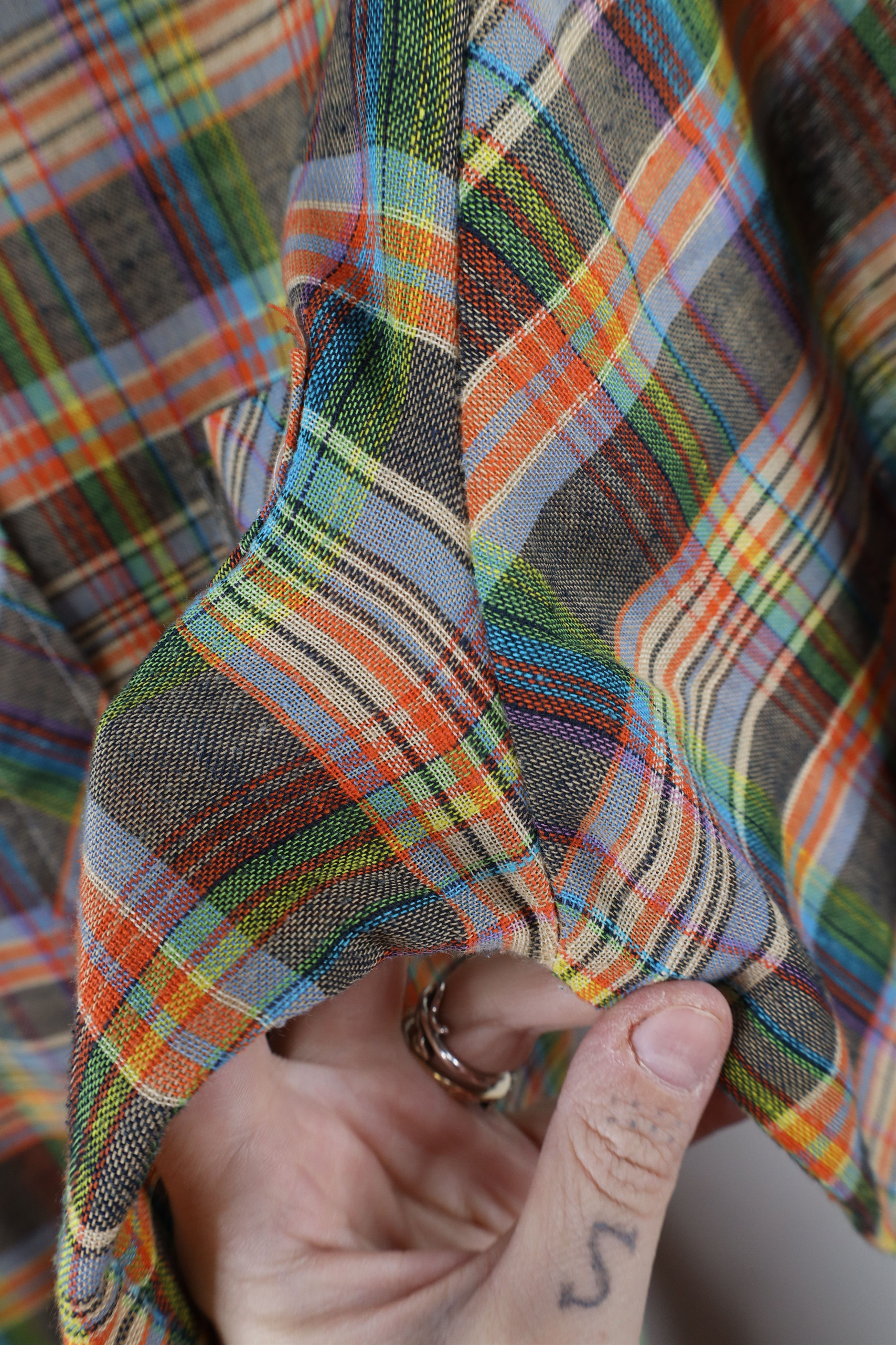 Vintage Vintage 70s Streetwear Plaid Knit Tapered Button Shirt USA Size US M / EU 48-50 / 2 - 7 Thumbnail
