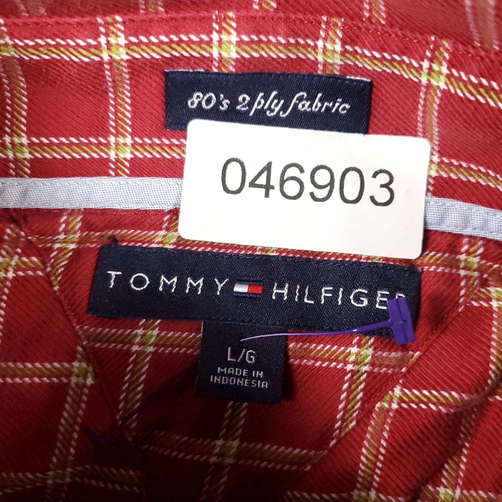 Tommy Hilfiger Tommy Hilfiger Shirt Mens Large Red Plaid Button-Up Long Sleeve Casual Size US L / EU 52-54 / 3 - 6 Thumbnail