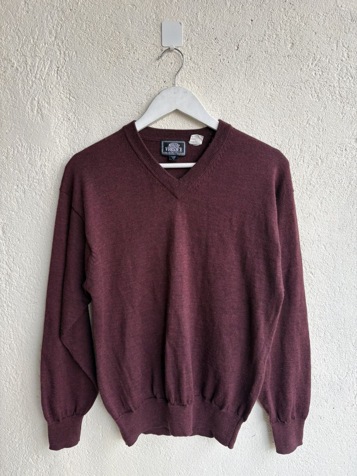 Versace 80s Vintage Versace knit basic red blood Size US S / EU 44-46 / 1 - 1 Thumbnail