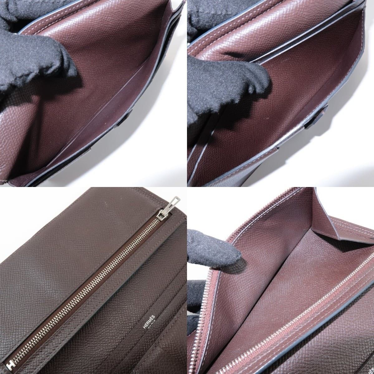 Hermes Hermes Barn Soufflet Long Wallet Epsom Leather Brown Size ONE SIZE - 7 Thumbnail