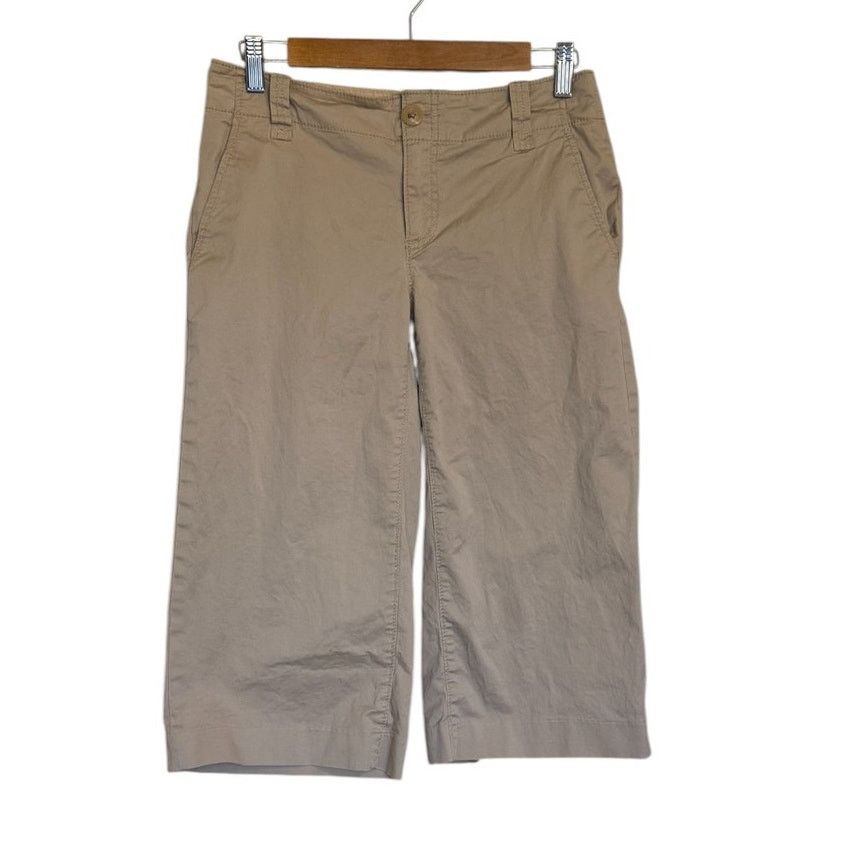 Banana Republic Banana Capris Women 4 Beige Martin Wide Leg Stretch Summer Size 27" / US 4 / IT 40 - 1 Thumbnail
