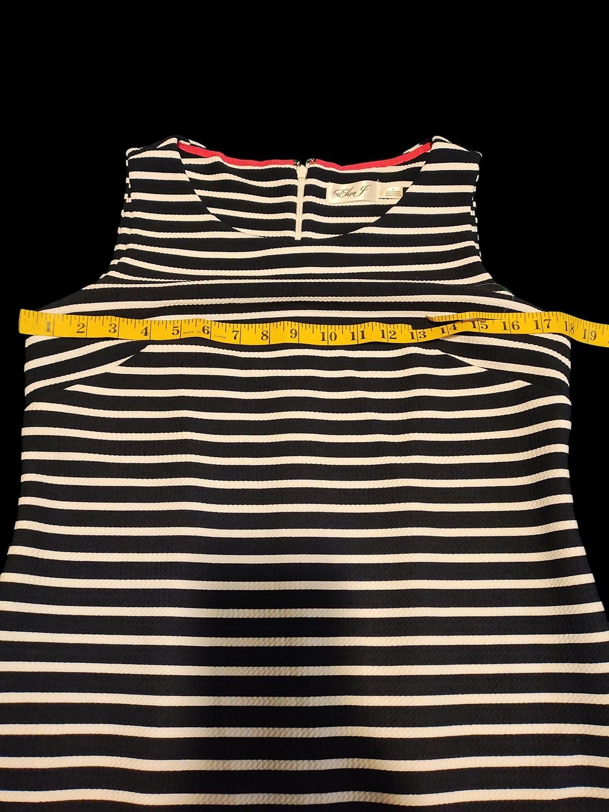 Other Eliza J Striped Sleeveless Casual Dress with Pom Pom Trim Size M / US 6-8 / IT 42-44 - 8 Thumbnail