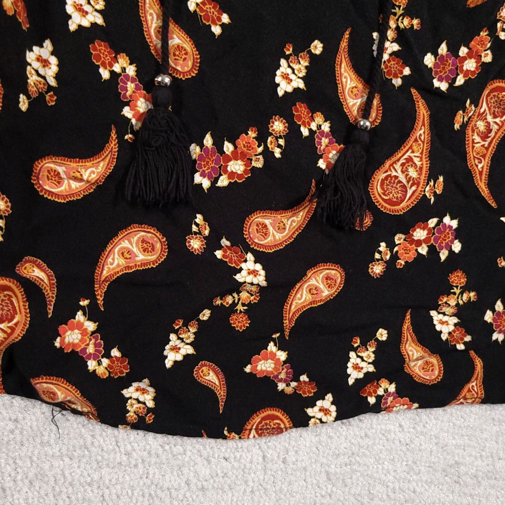 Vintage Cato Shirt Women's 18/20W Paisley Boho Blouse 3/4 Sleeve Crochet Cold Shoulder Size 3XL / US 20-22 - 5 Thumbnail