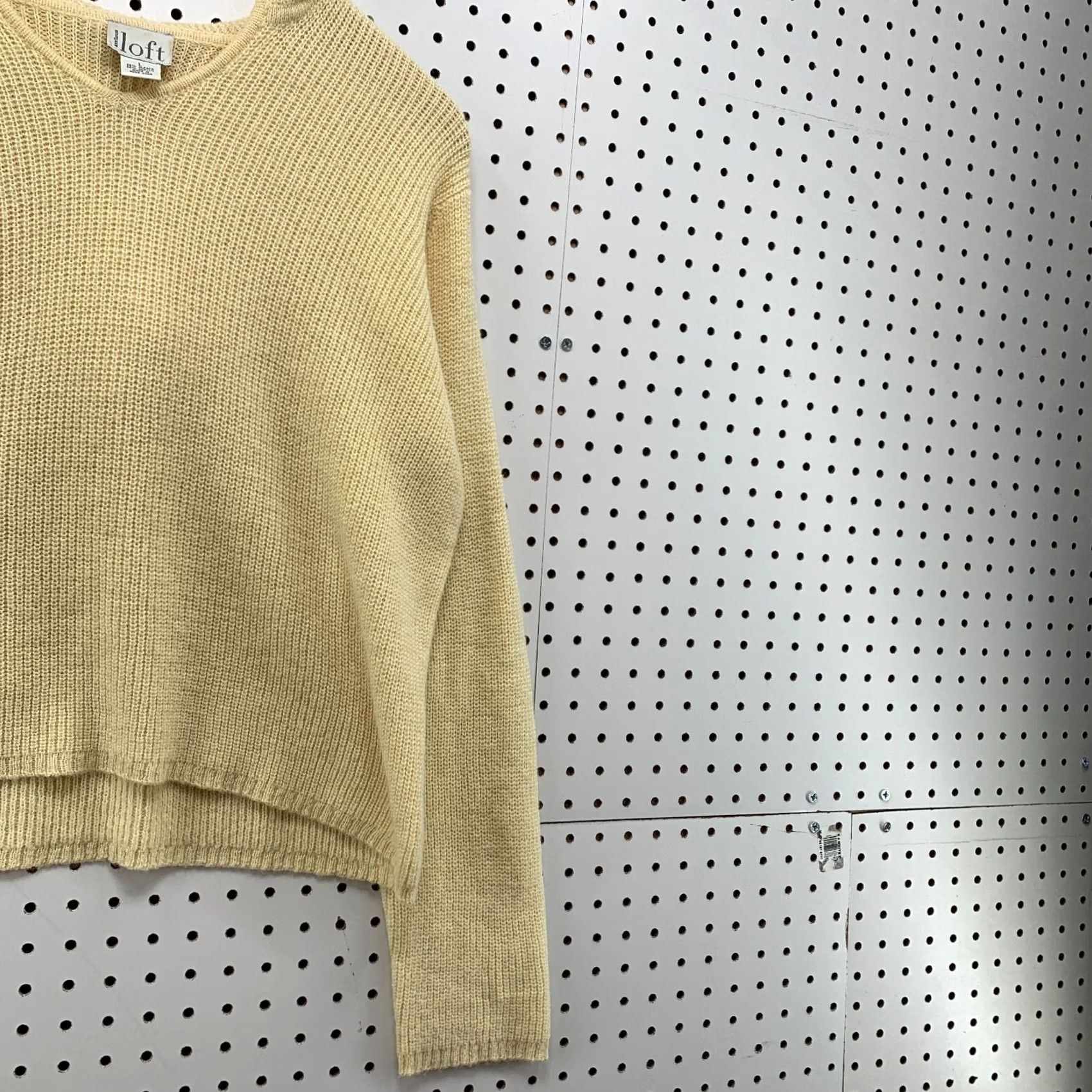 Loft VINTAGE LOFT Sweater Womens L Yellow ANN Taylor Hooded Ribbed Knit Alpaca Blend 24x22 Size L / US 10 / IT 46 - 4 Thumbnail