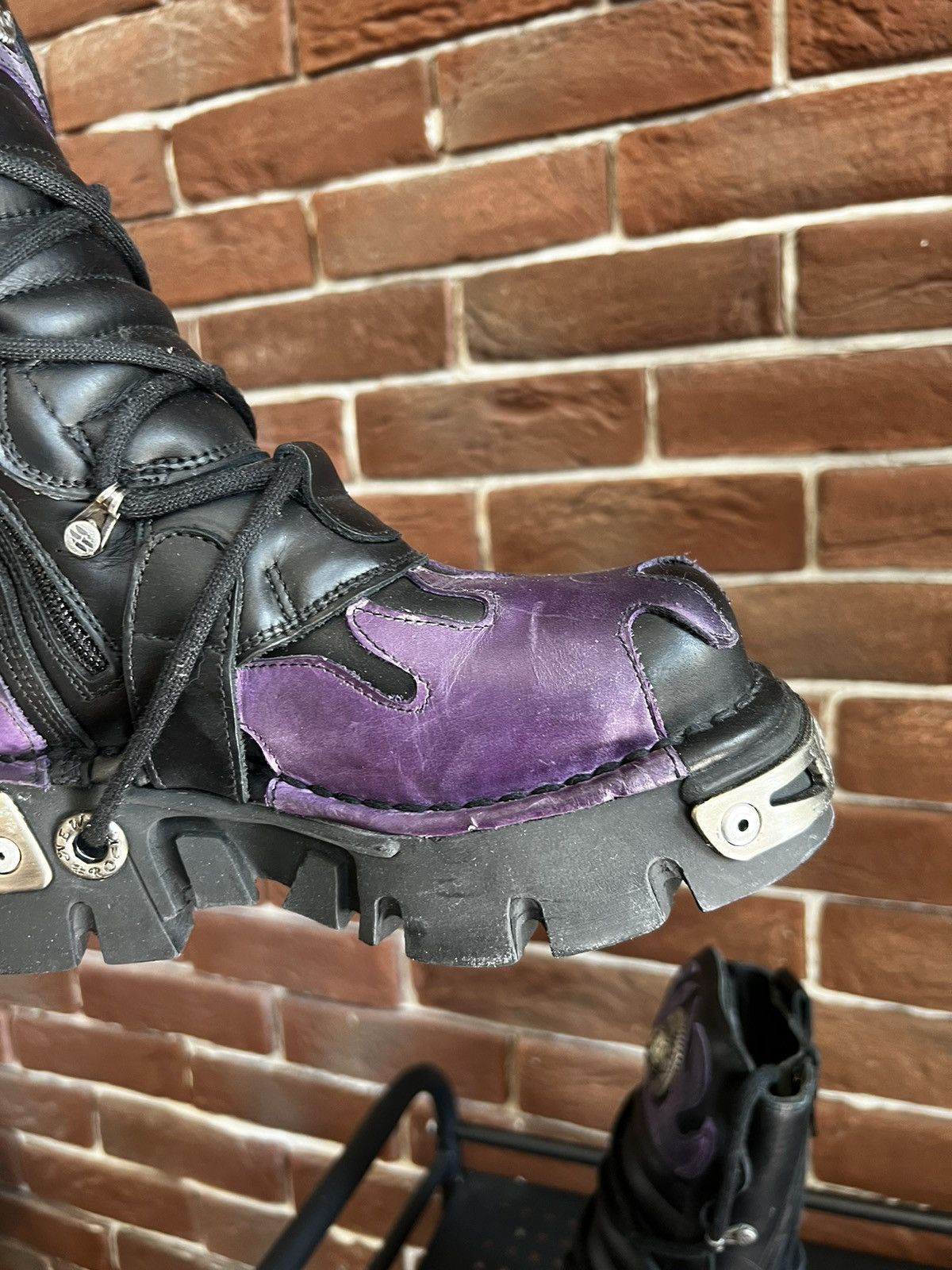 Vintage New Rock Flames 00s Boots Avant Garde Platfrom Vintage Size US 6 / IT 36 - 6 Thumbnail