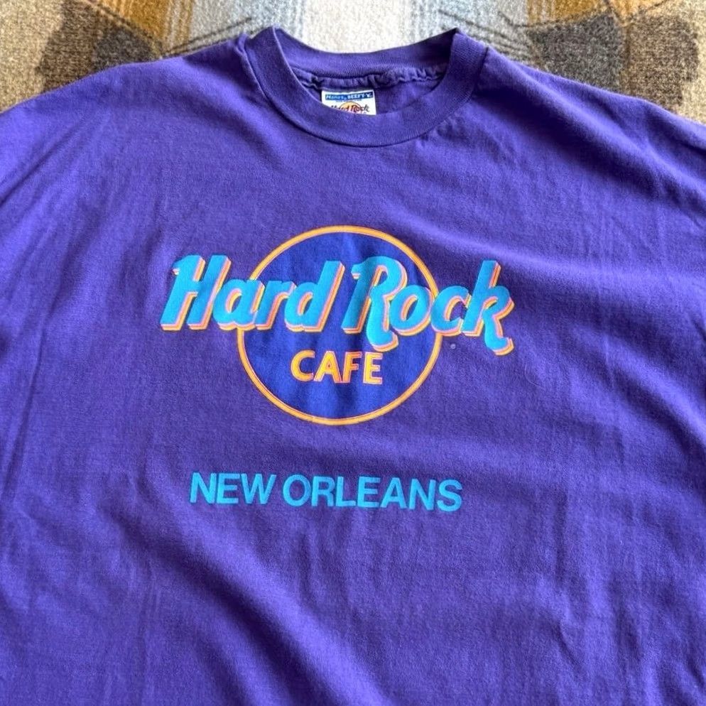 Hard Rock Cafe VINTAGE Hard Rock Cafe Shirt Mens XL Purple 90s New Orleans Size Single Stitch USA Made Size US XL / EU 56 / 4 - 2 Thumbnail