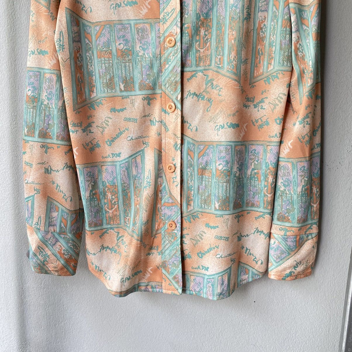 Designer × Japanese Brand Ted Martin Vintage Pastel Art Print Shirt Size M / US 6-8 / IT 42-44 - 6 Thumbnail
