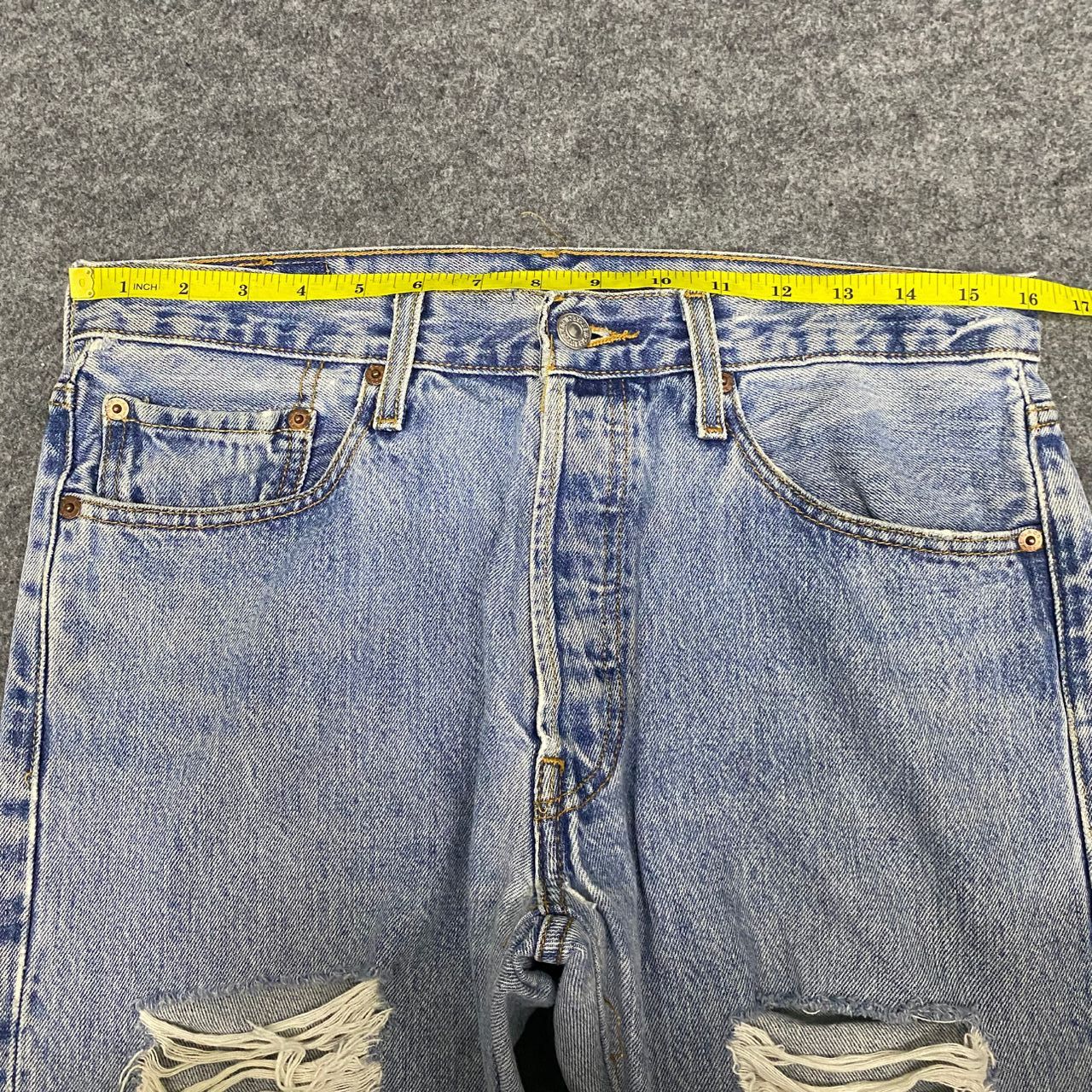 Levi's 💥Vintage Levis 501 Distressed denim Kurt Cobain Style Size US 32 / EU 48 - 4 Thumbnail