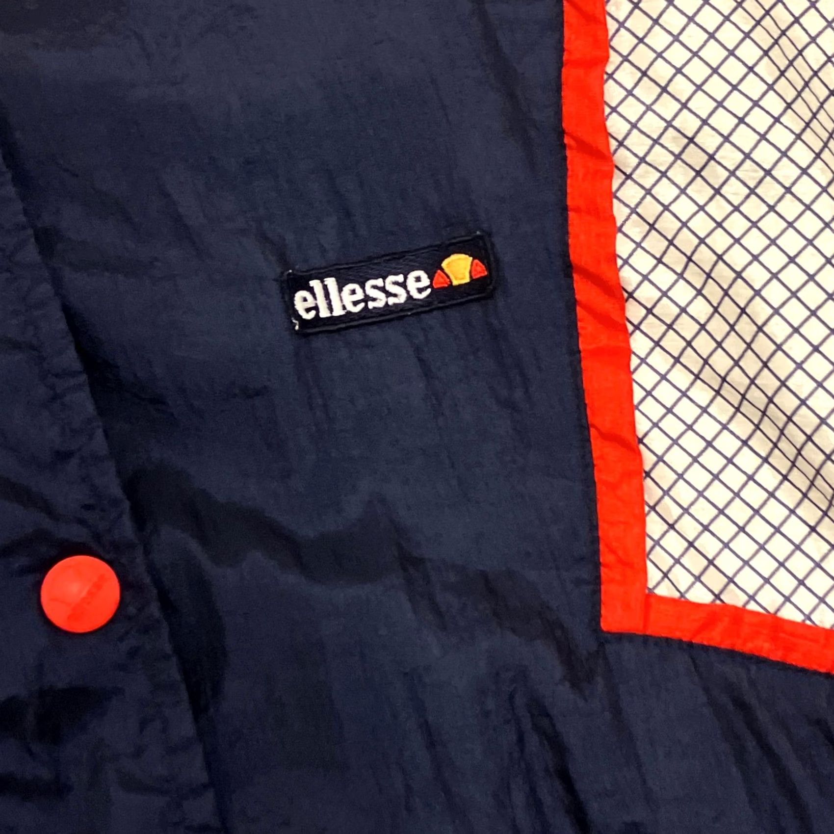 Ellesse VINTAGE Ellesse Jacket Medium Navy Red Shell Windbreaker 90s Full Zip Mens Size M / US 6-8 / IT 42-44 - 3 Thumbnail