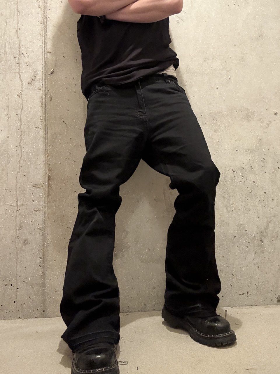Japanese Brand flare bootcut custom black jeans Size US 34 / EU 50 - 3 Thumbnail