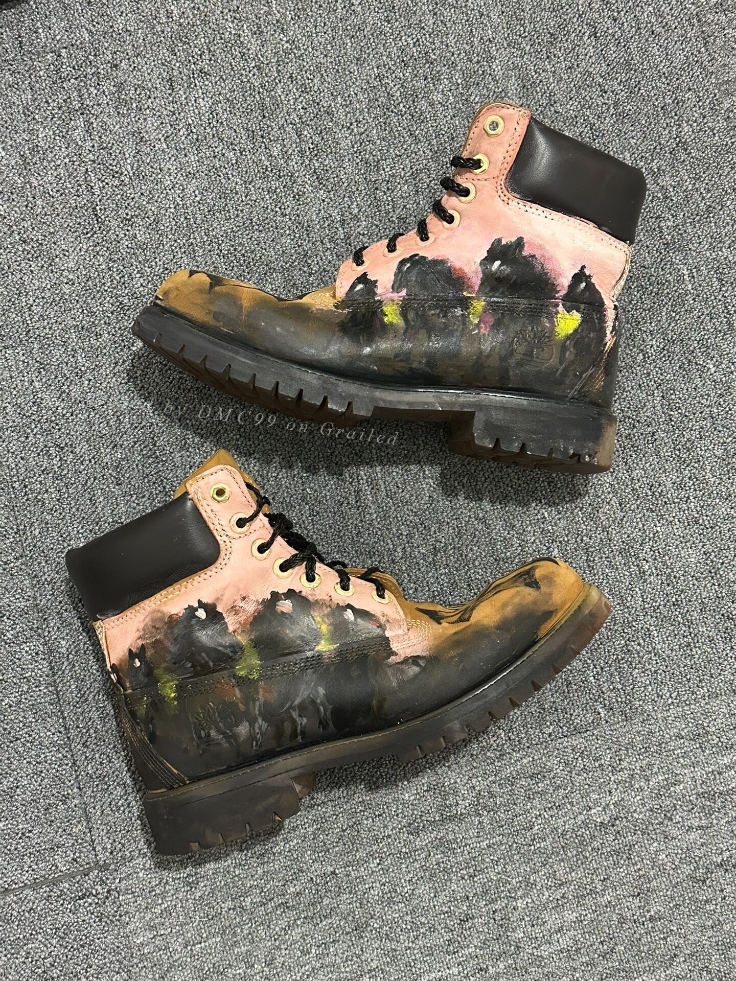 Timberland Hand-painted Timberland Yellow Boots Size US 8.5 / EU 41-42 - 1 Preview