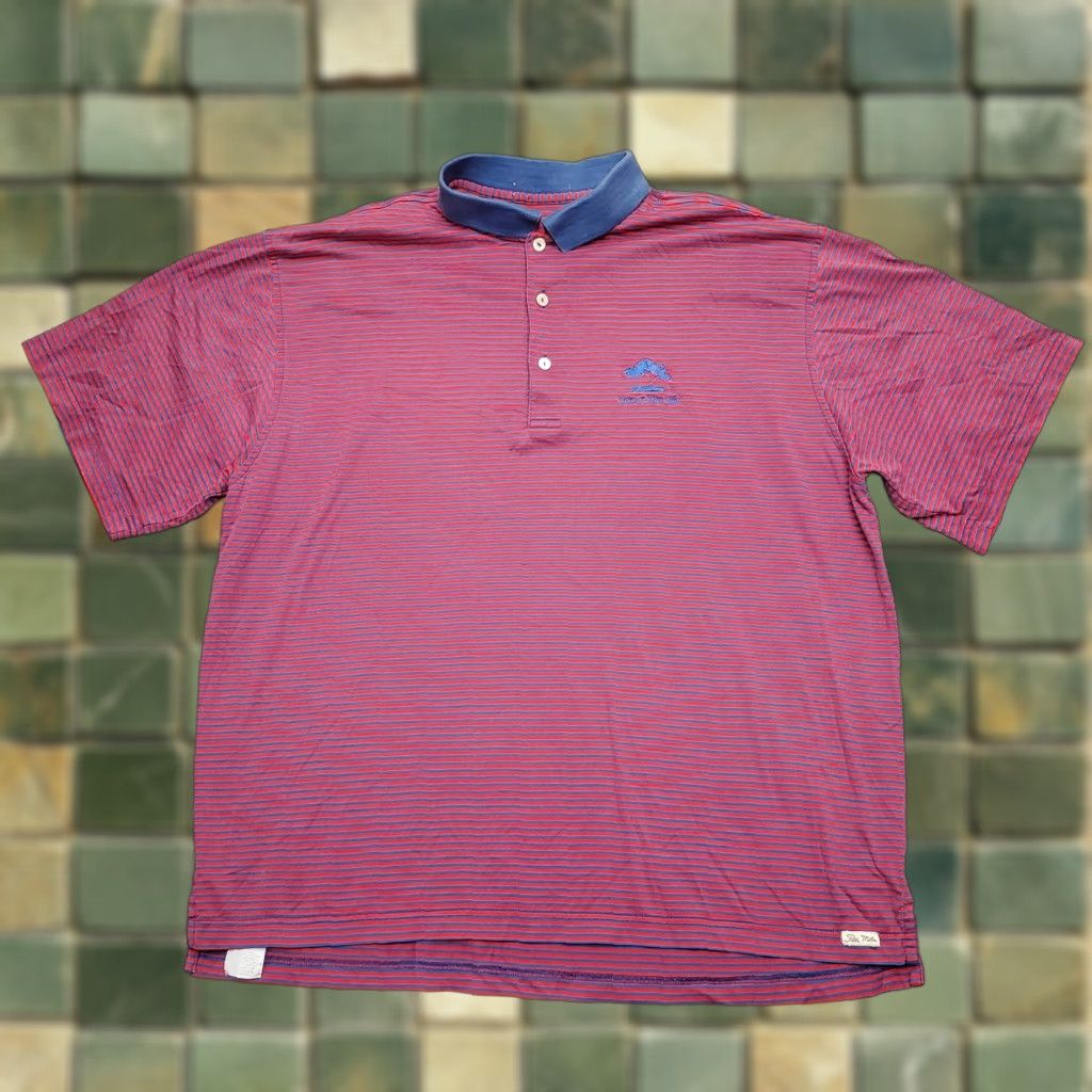 Peter Millar Peter Millar Shirt Mens Large Blue Red Striped Polo 100% Mercerized Cotton Golf Size US L / EU 52-54 / 3 - 1 Thumbnail
