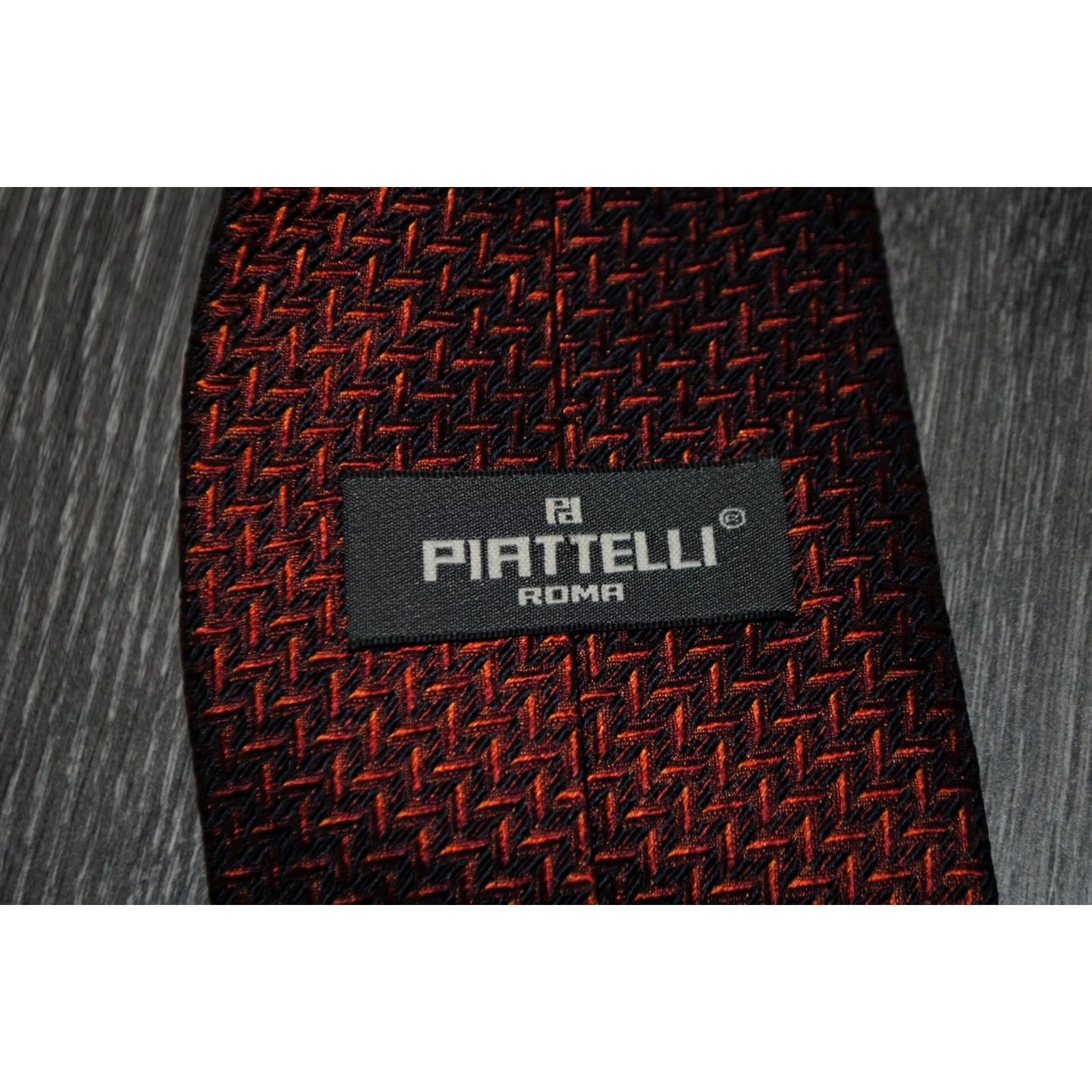 ELLIATT BRUNO PIATTELLI MEN'S 100% SILK NECKTIE GEOMETRIC COPPER COLOR DESIGNER COPPER OR BROWN? COLOR: Brown Size ONE SIZE - 4 Thumbnail