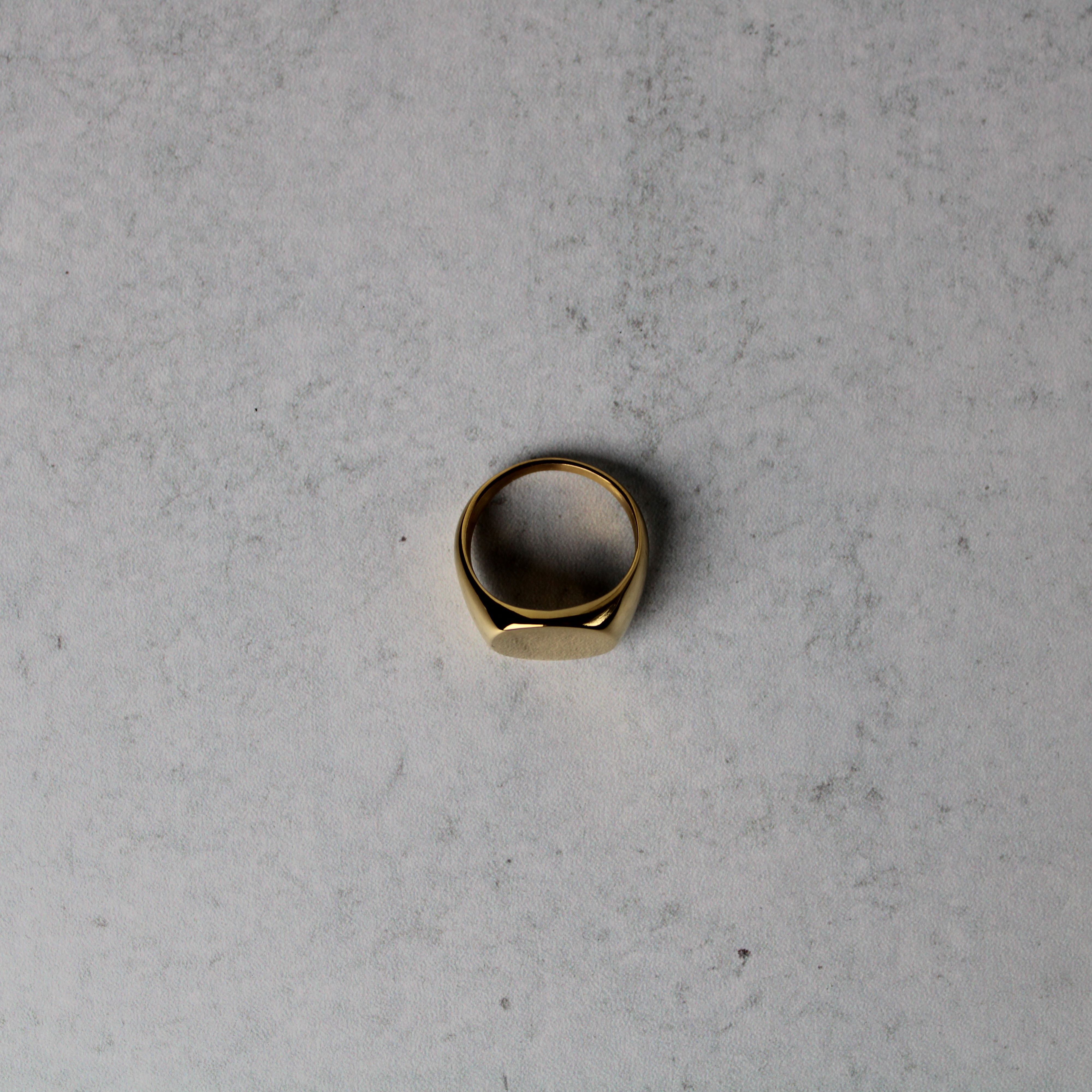 Jewelry Gold Horizontal Oval Signet Ring size 7-12 Size ONE SIZE - 4 Thumbnail