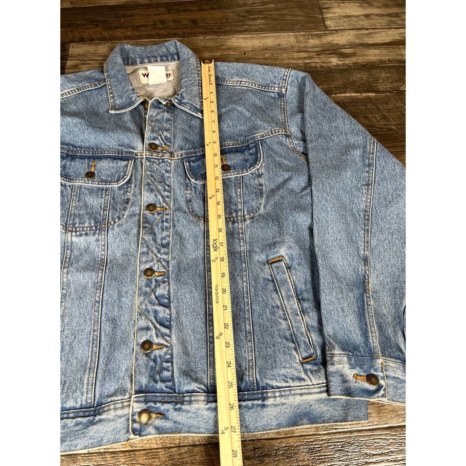 Wrangler VINTAGE Wrangler Rugged Wear Denim Jacket XL Blue Men's Jacket Regular Fit Button Front Spring Summer Winter Western USA 90s 2000s Size US XL / EU 56 / 4 - 2 Thumbnail