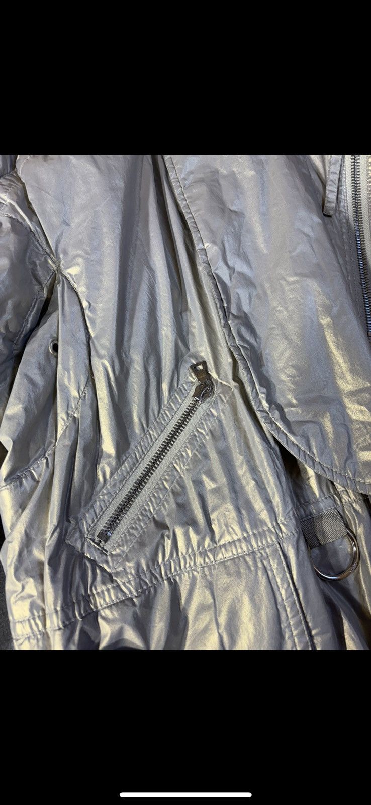 Prada Prada Silver Astro Moto Puffer Coat Size US M / EU 48-50 / 2 - 7 Thumbnail