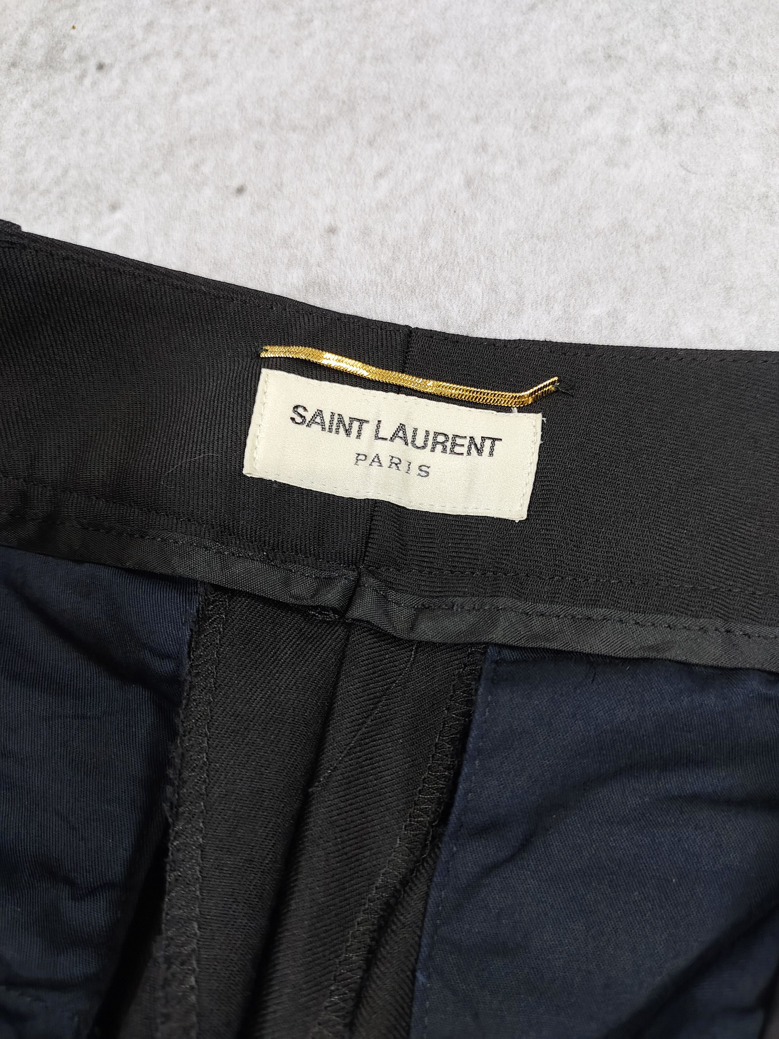 Saint Laurent Paris FW17 Saint Laurent- Bermuda Tuxedo Striped Wool Shorts Size 29" - 9 Thumbnail