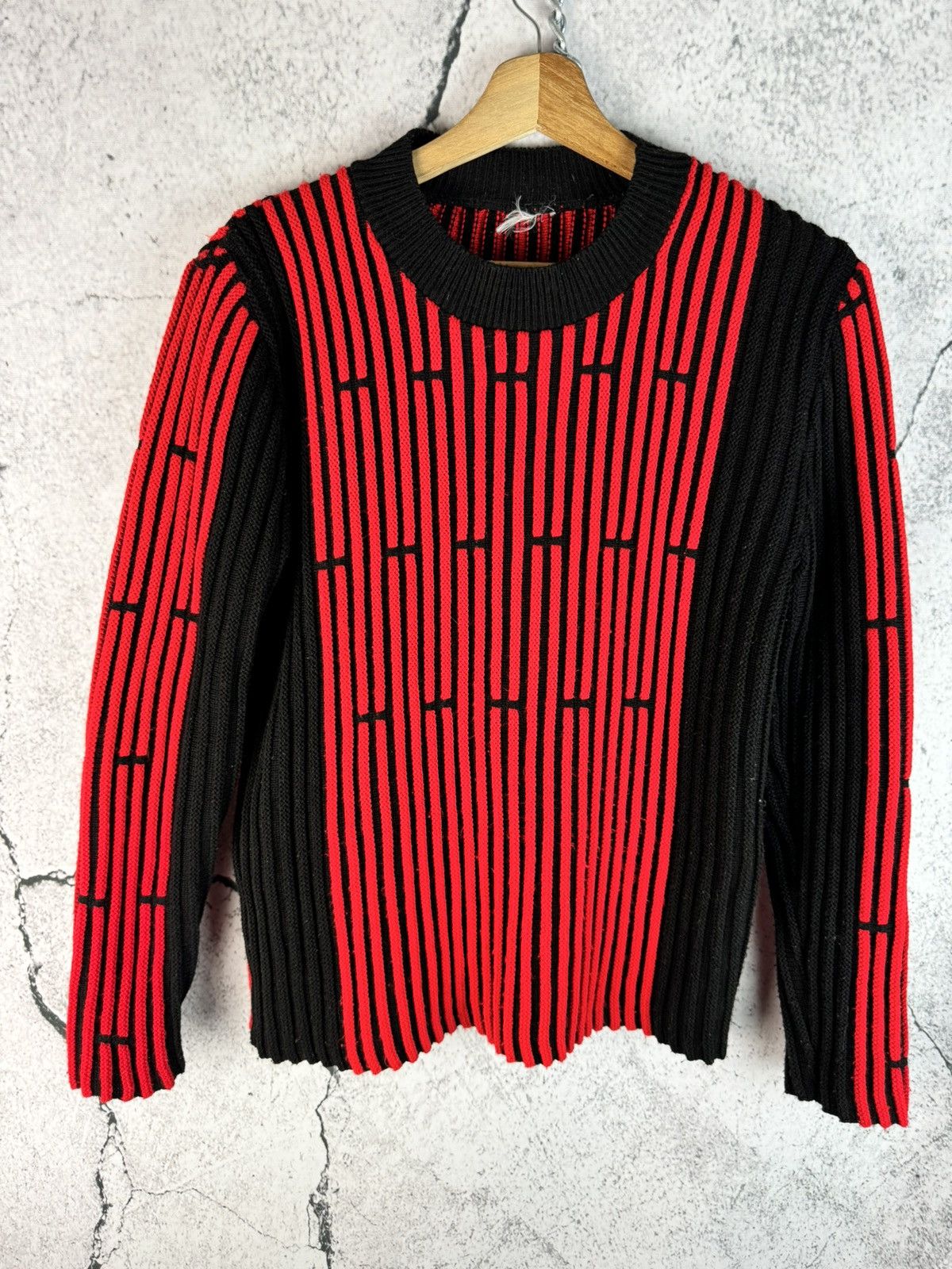 Japanese Brand AvantGarde Stripes Y2K Printed Knitwear Japan Sweater Size US S / EU 44-46 / 1 - 1 Thumbnail