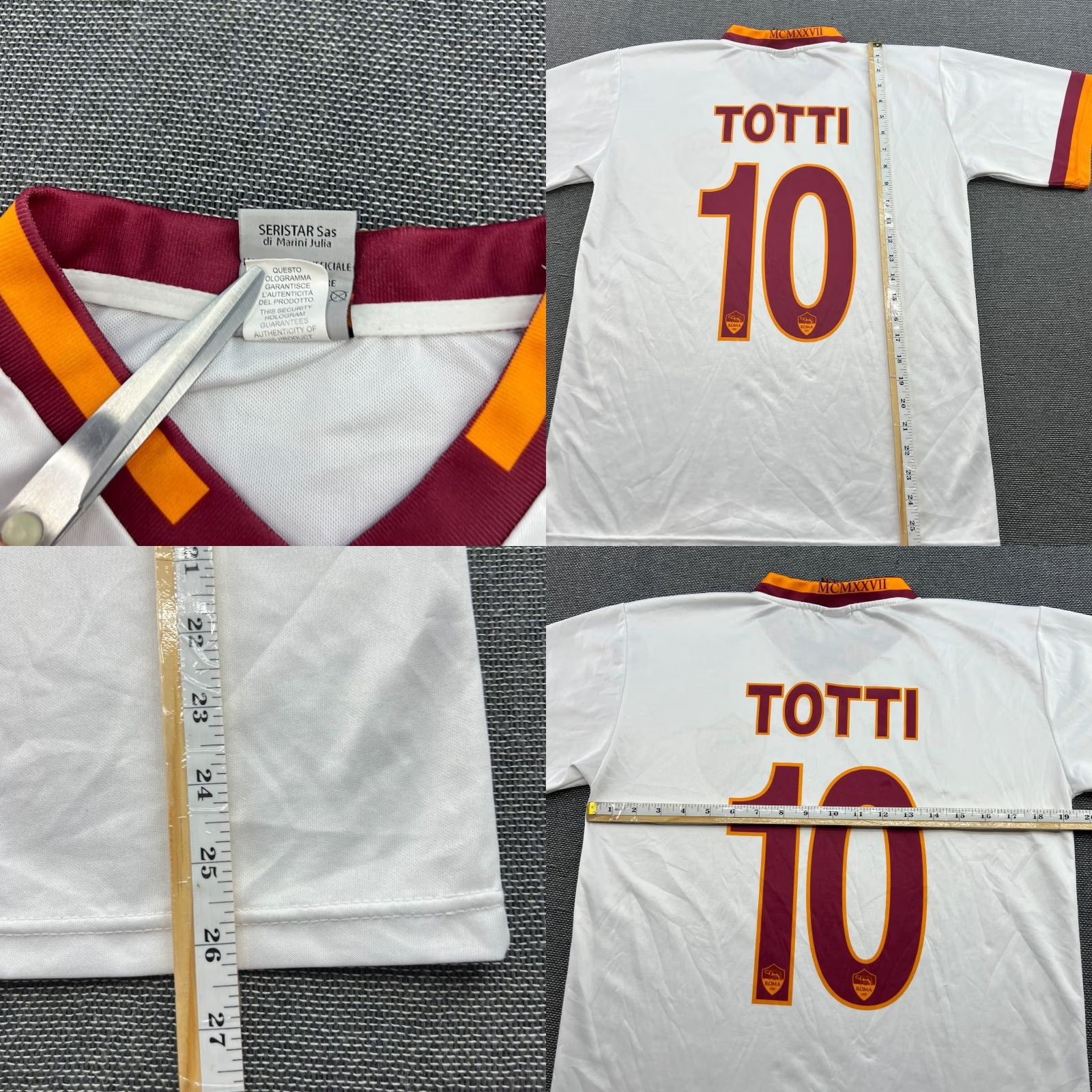 Vintage AS Roma Official 2013 2014 Away Totti #10 Football Jersey Mens Small Licensed Shirt Size US S / EU 44-46 / 1 - 8 Thumbnail